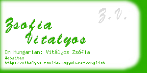 zsofia vitalyos business card
